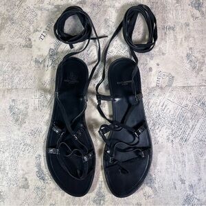 Saint Laurent Paris made in Italy tie up greek sandals